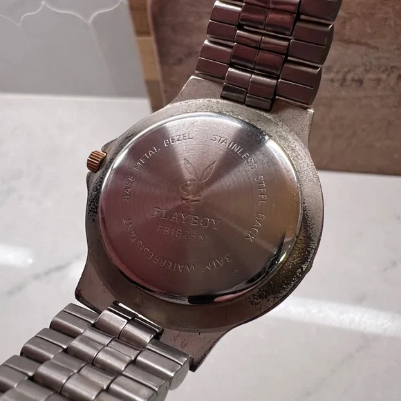 Vintage Playboy Diver Watch Mens Quartz Date Two Tone